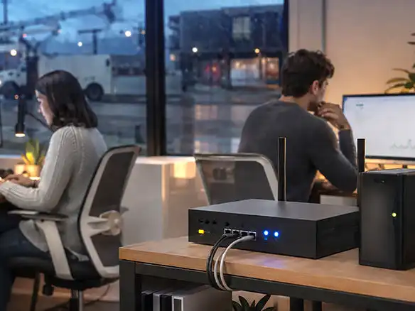 Optimum Business premium support network equipment ensuring reliable, dedicated connectivity for offices