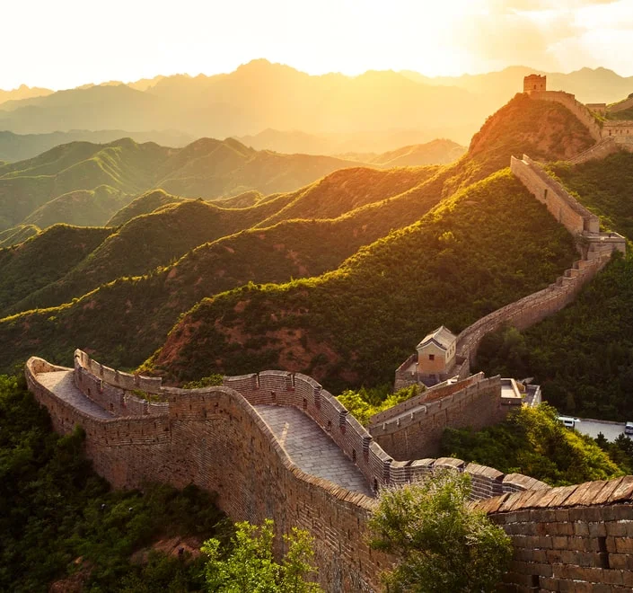 ​​​​​​​La Gran Muralla China al atardecer
