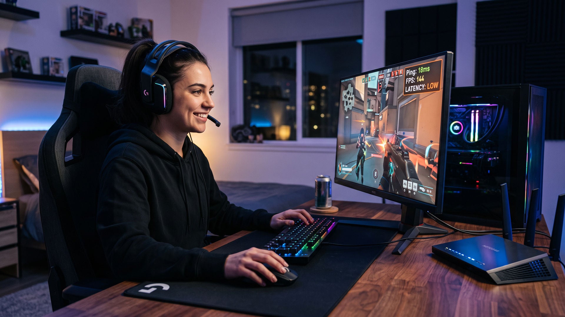 online gamer using Optimum Internet to play online