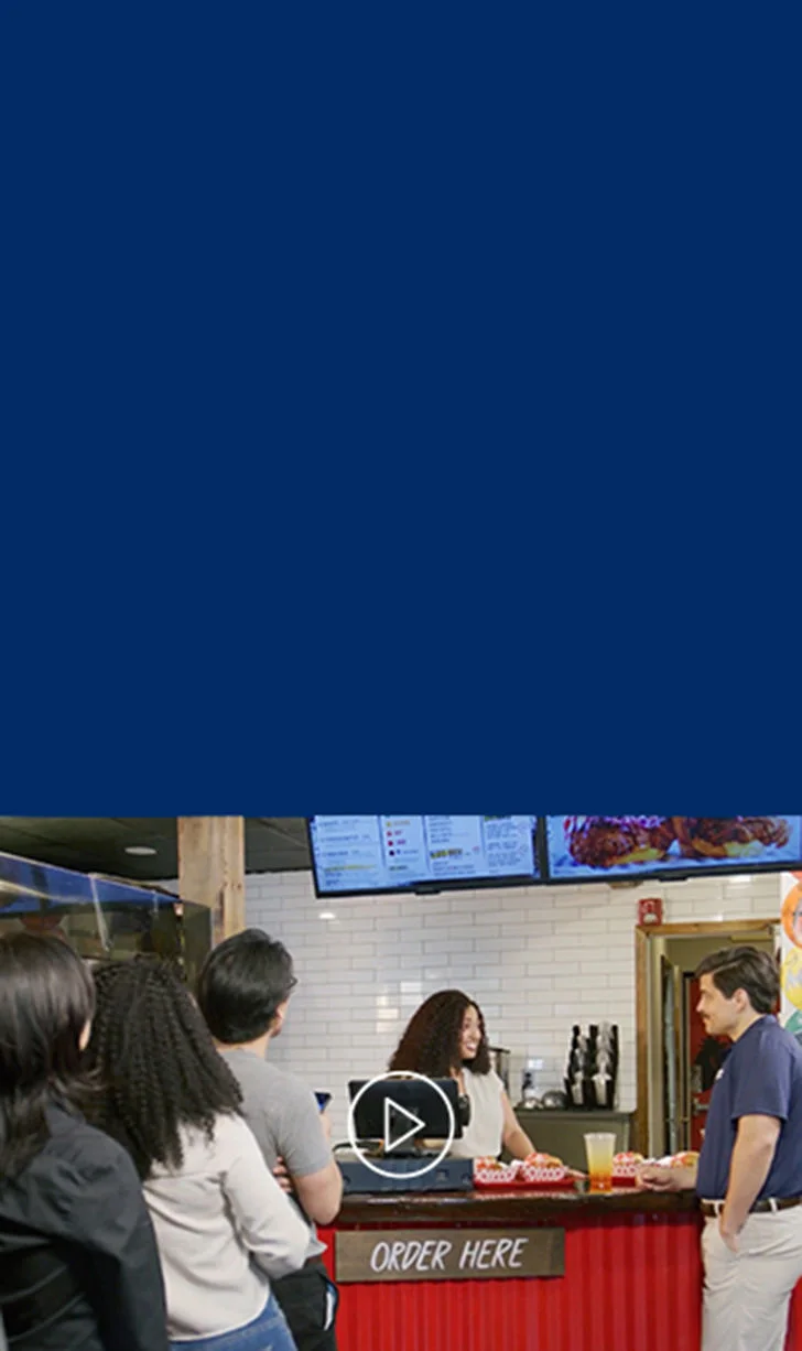 customers in line at a restaurant