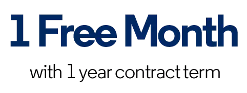 One Free Month with one year contract term