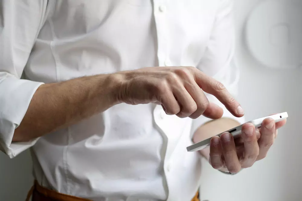 business owner on his cell phone