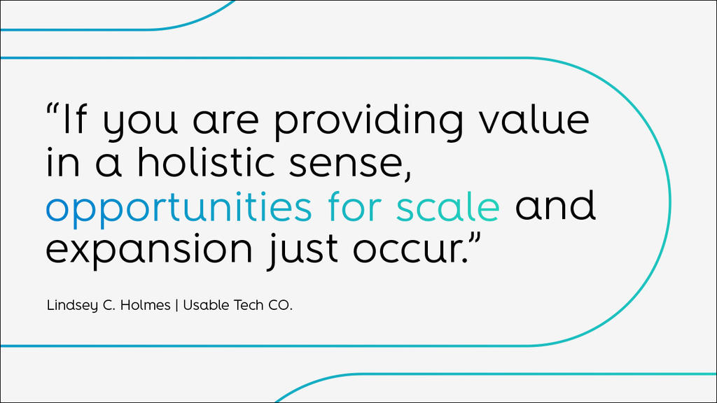 quote by Lindsey Holmes of Usable Tech Co.