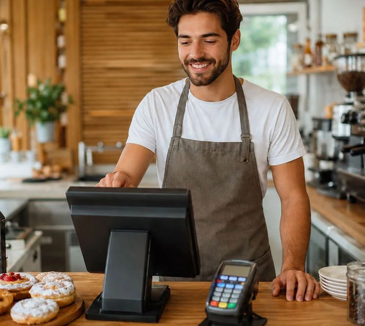 Hombre trabajando con Internet de Optimum Enterprise ​​​​​​​