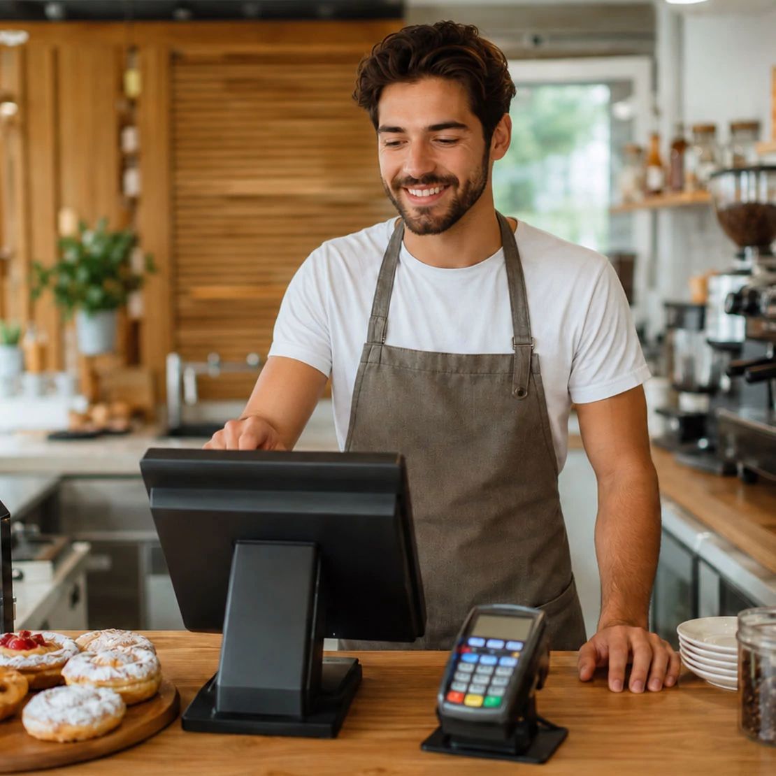 Hombre trabajando con Internet de Optimum Enterprise ​​​​​​​