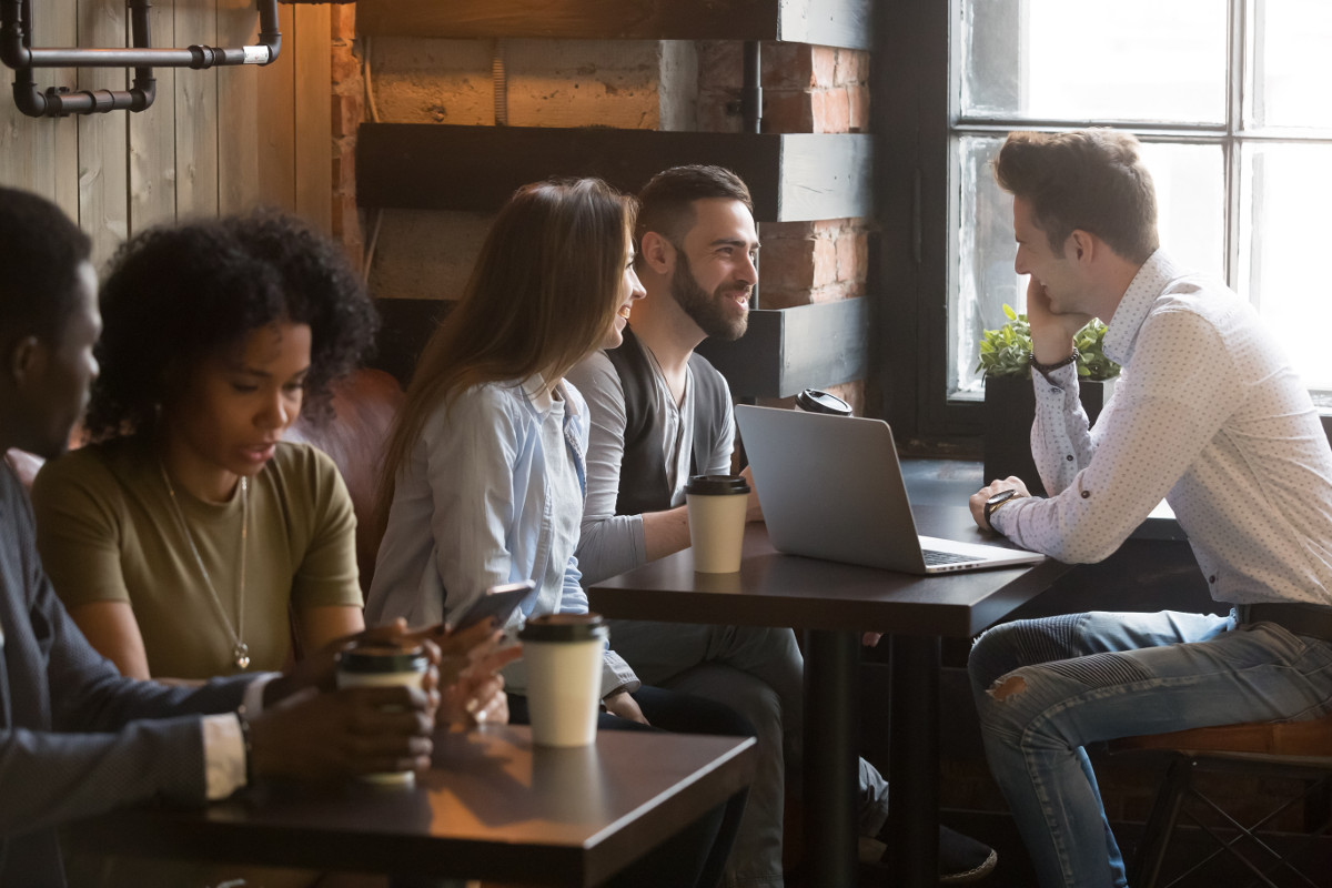 Group of business associates using Optimum Pro Wi-Fi