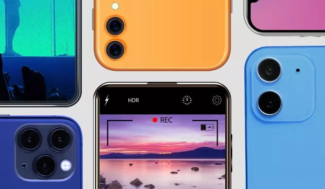 Group of Optimum Mobile Phones Next to One Another